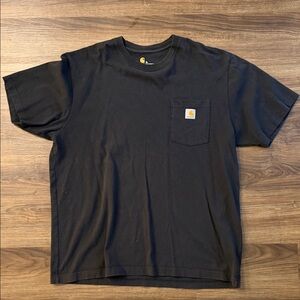 Carhartt Black Short-Sleeve Pocket Tee with Logo Patch